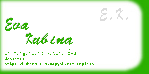 eva kubina business card